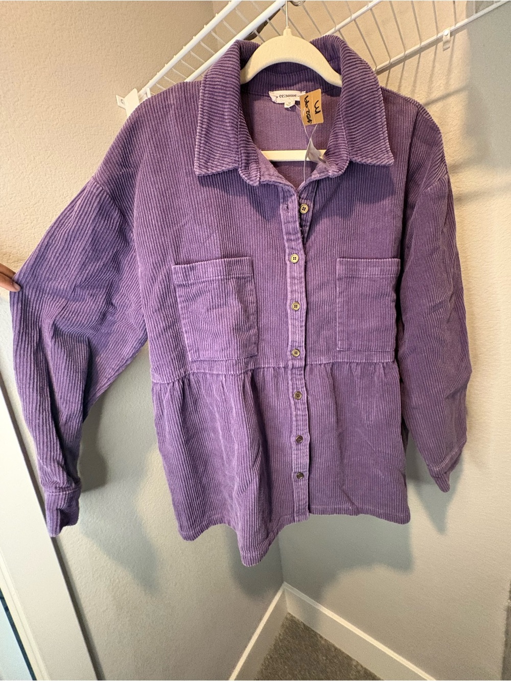 eesome Purple Corduroy Utility Jacket - Picture 7 of 10